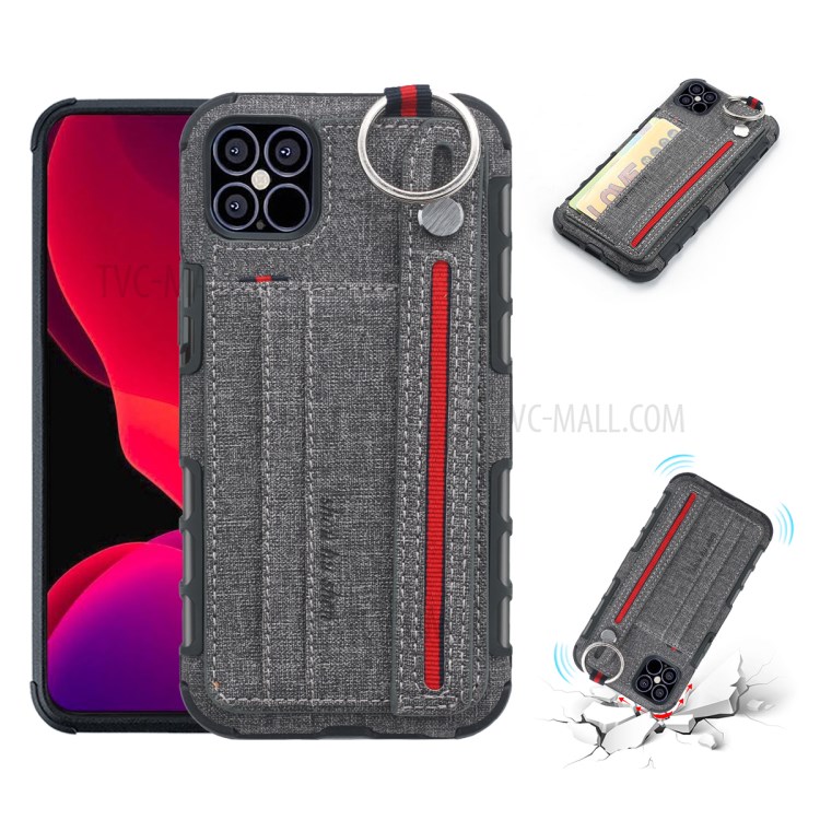 Cubierta De La PC TPU Recubierto De Tela SHOUHUSHEN Para IPhone 12 5,4 Pulgadas - Gris-1
