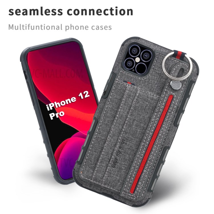 Cubierta De La PC TPU Recubierto De Tela SHOUHUSHEN Para IPhone 12 5,4 Pulgadas - Gris-2