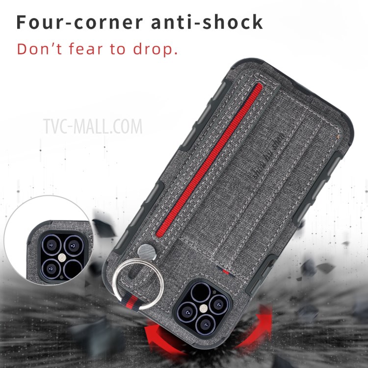Cubierta De La PC TPU Recubierto De Tela SHOUHUSHEN Para IPhone 12 5,4 Pulgadas - Gris-3
