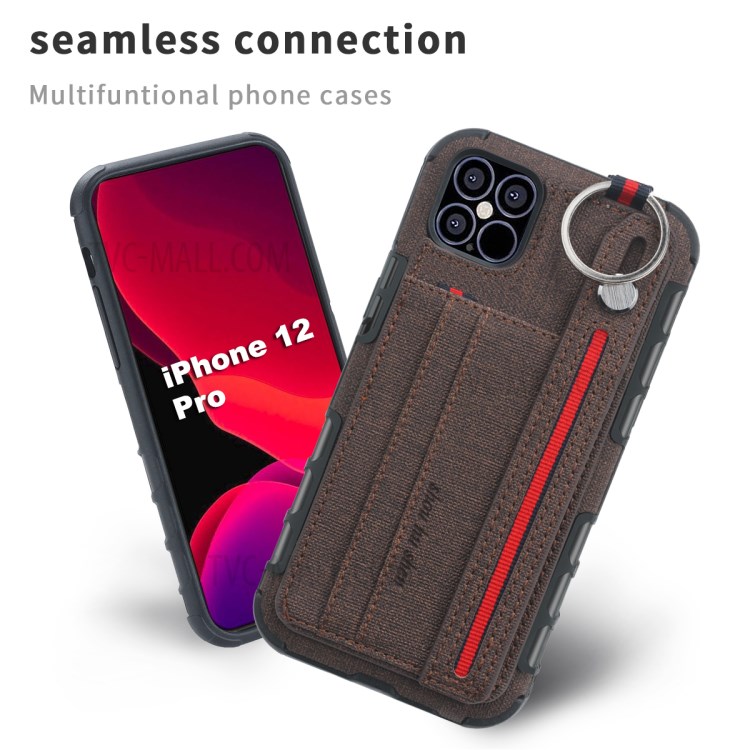 Cubierta De La PC TPU Recubierto De Tela SHOUHUSHEN Para IPhone 12 5,4 Pulgadas - Marrón-2