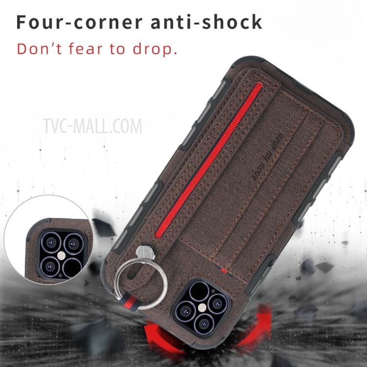 Cubierta De La PC TPU Recubierto De Tela SHOUHUSHEN Para IPhone 12 5,4 Pulgadas - Marrón-3