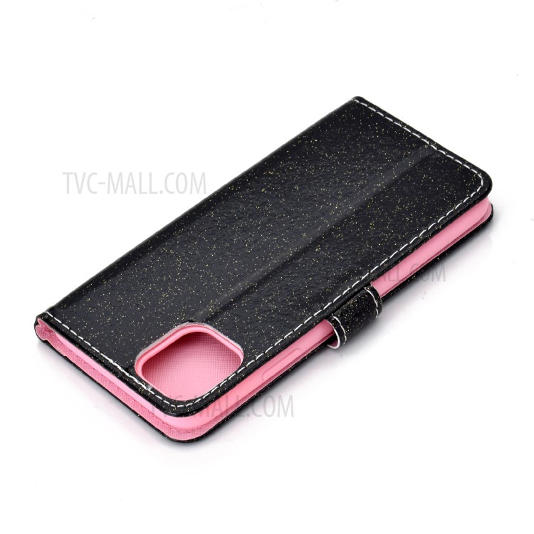 Clignoteront Cas De Support En Cuir De Poudre Avec Des Fentes De Cartes Pour IPhone 12 Max / Pro 6.1 Pouces - Noir-7