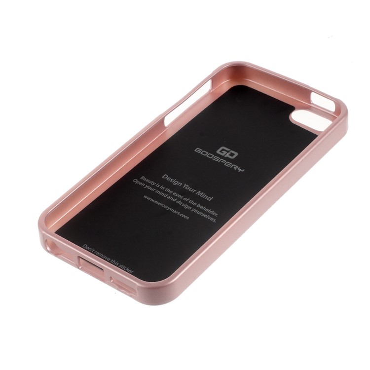 MERCURY GOOSPERY i JELLY for iPhone SE 5s 5 Metallic Finish TPU Cover - Rose Gold-3