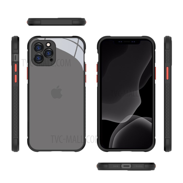 Clear PC and TPU Hybrid Cell Phone Cover Casing for iPhone 12 Max/Pro 6.1 inch - Black-3