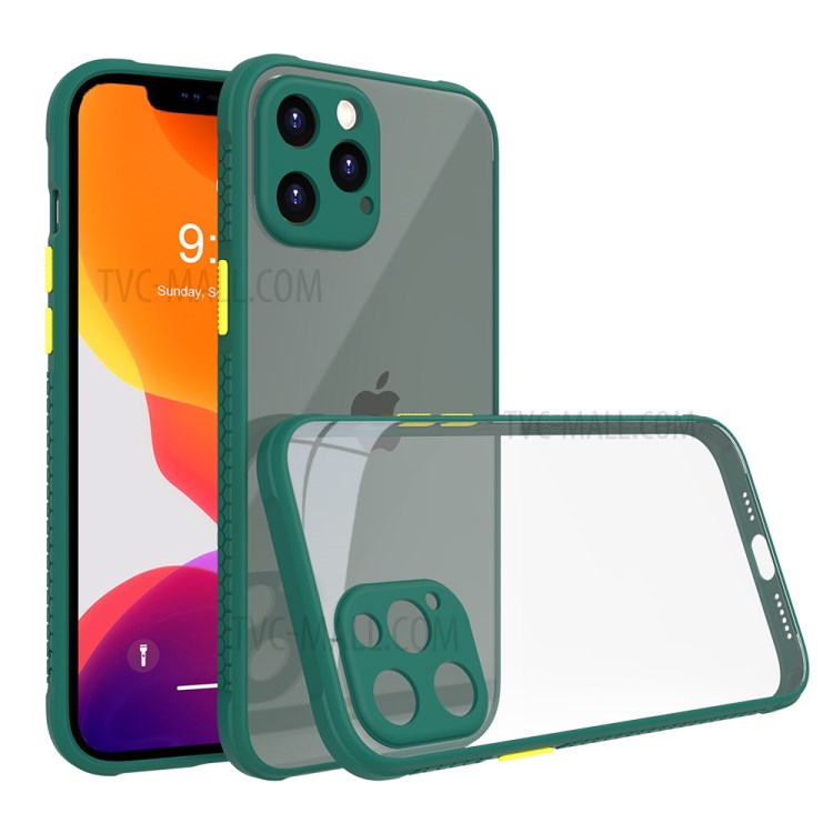 Clear PC and TPU Combo Phone Cover Casing for iPhone 12 Pro Max 6.7 inch - Dark Green-2