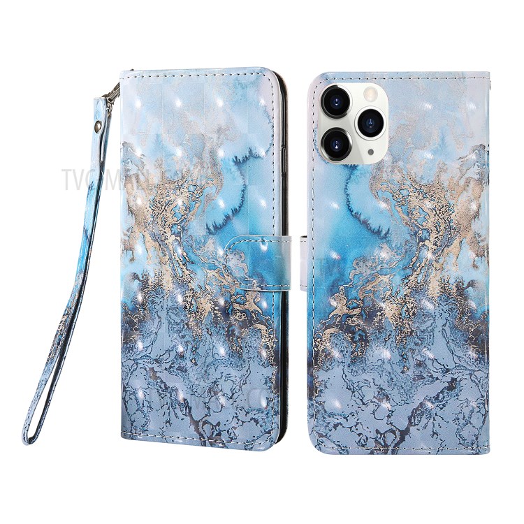 Pattern Printing Light Spot Decor Leather Shell with Strap for iPhone 12 5.4 inch - Lava-1