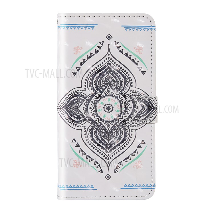 Pattern Printing Light Spot Decor Leather Shell with Strap for iPhone 12 mini - Mandala Flower-3