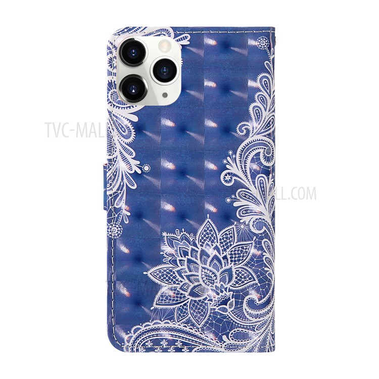 Pattern Printing Light Spot Decor Leather Protective Case for iPhone 12 Max 6.1 inch / 12 Pro - Lace Flower-2