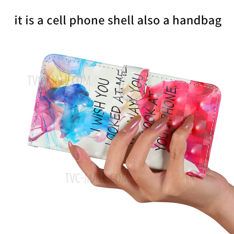 Light Spot Decor Patterned PU Leather Cell Phone Case for iPhone 12 Pro Max 6.7 inch - Sentence-7