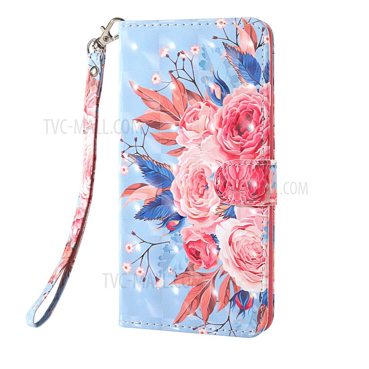 Light Spot Decor Patterned PU Leather Cell Phone Case for iPhone 12 Pro Max 6.7 inch - Beautiful Flower-1