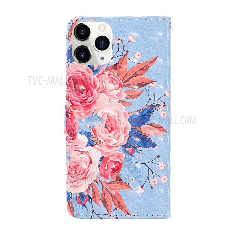 Light Spot Decor Patterned PU Leather Cell Phone Case for iPhone 12 Pro Max 6.7 inch - Beautiful Flower-2