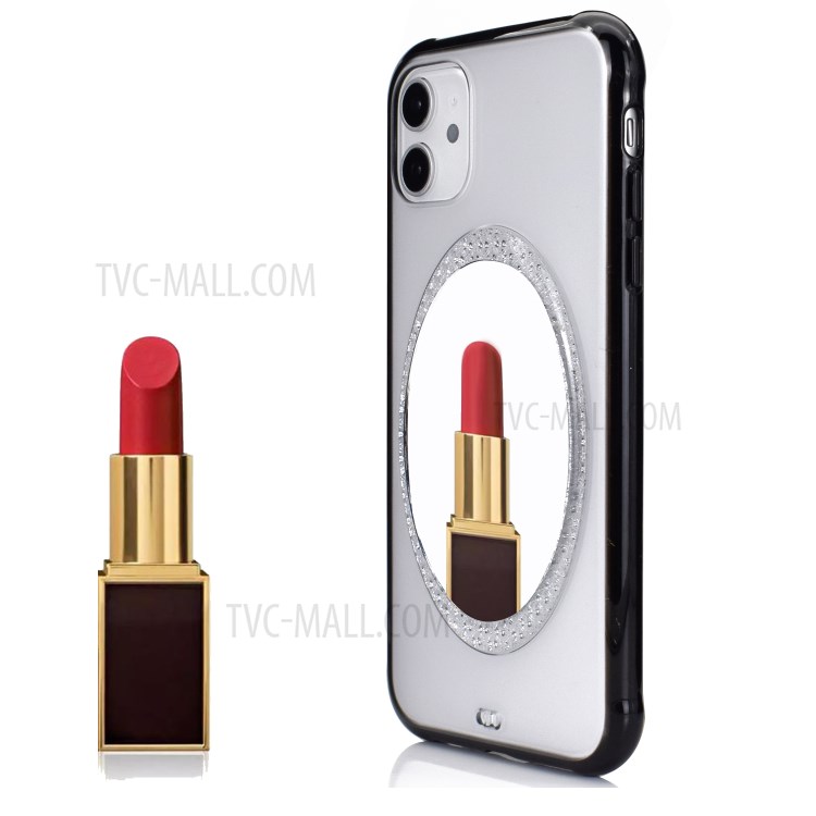 Makeup Mirror PC Shockproof Back Cover for iPhone 11 6.1 inch - Black-1