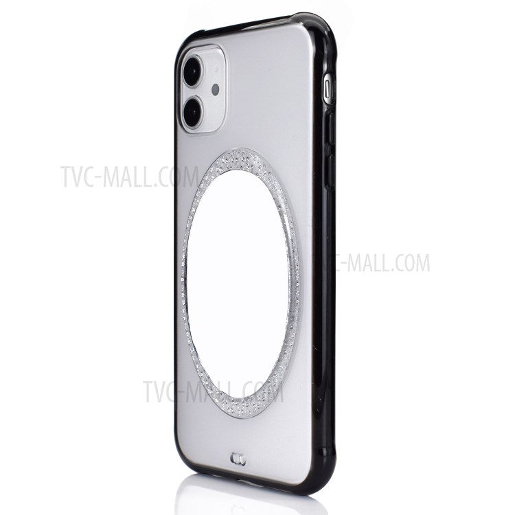 Makeup Mirror PC Shockproof Back Cover for iPhone 11 6.1 inch - Black-3