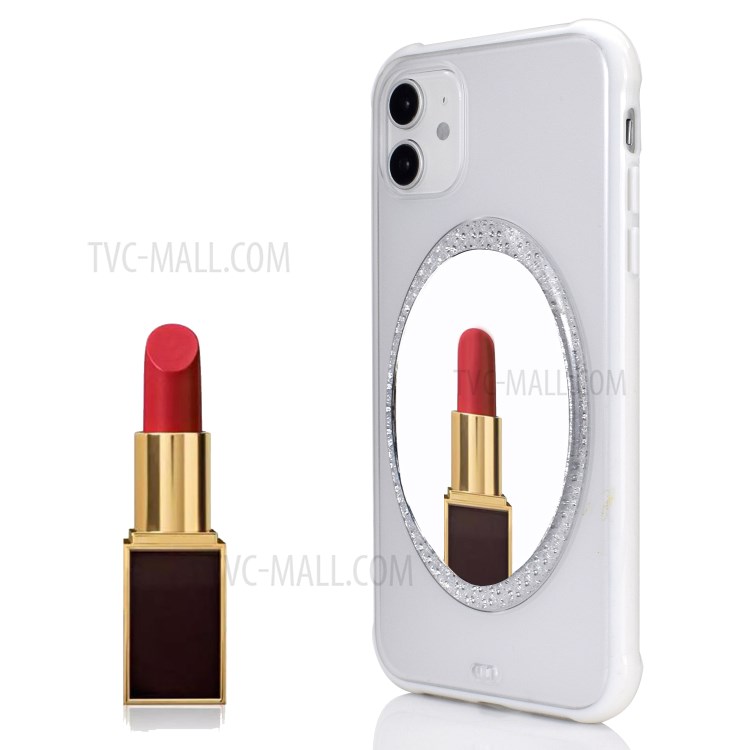 Makeup Mirror PC Shockproof Back Cover for iPhone 11 6.1 inch - White-1