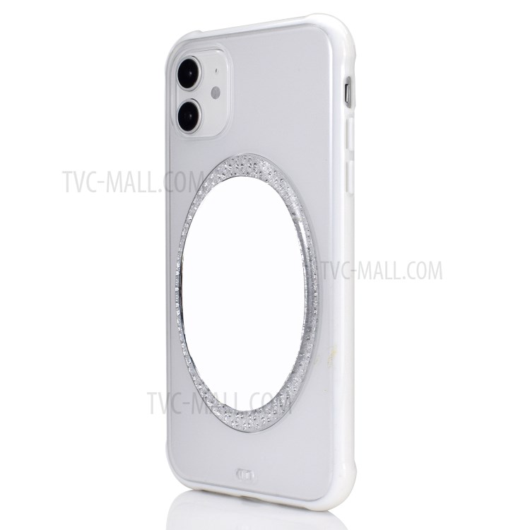 Makeup Mirror PC Shockproof Back Cover for iPhone 11 6.1 inch - White-3
