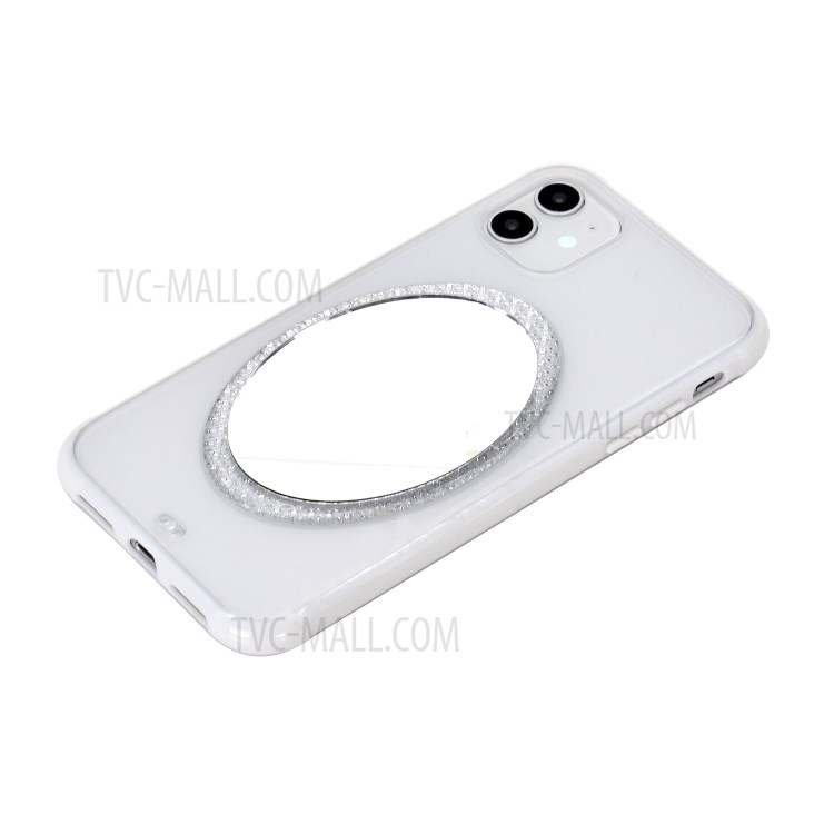 Makeup Mirror PC Shockproof Back Cover for iPhone 11 6.1 inch - White-4
