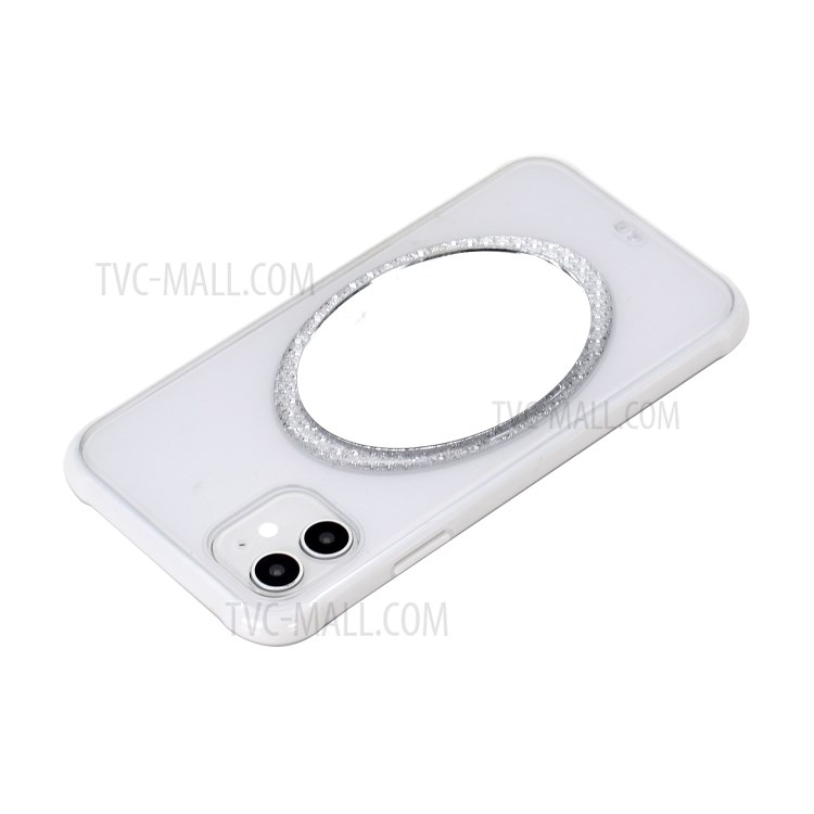 Makeup Mirror PC Shockproof Back Cover for iPhone 11 6.1 inch - White-5