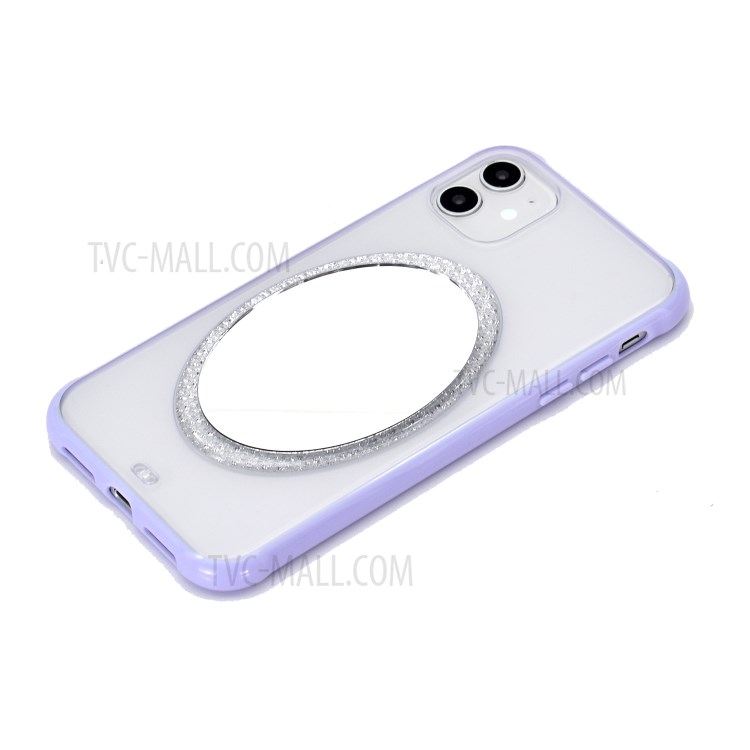 Makeup Mirror PC Shockproof Back Cover for iPhone 11 6.1 inch - Purple-4