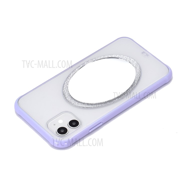 Makeup Mirror PC Shockproof Back Cover for iPhone 11 6.1 inch - Purple-5