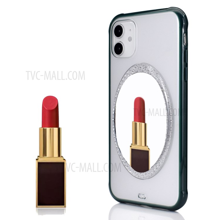 Makeup Mirror PC Shockproof Back Cover for iPhone 11 6.1 inch - Green-1