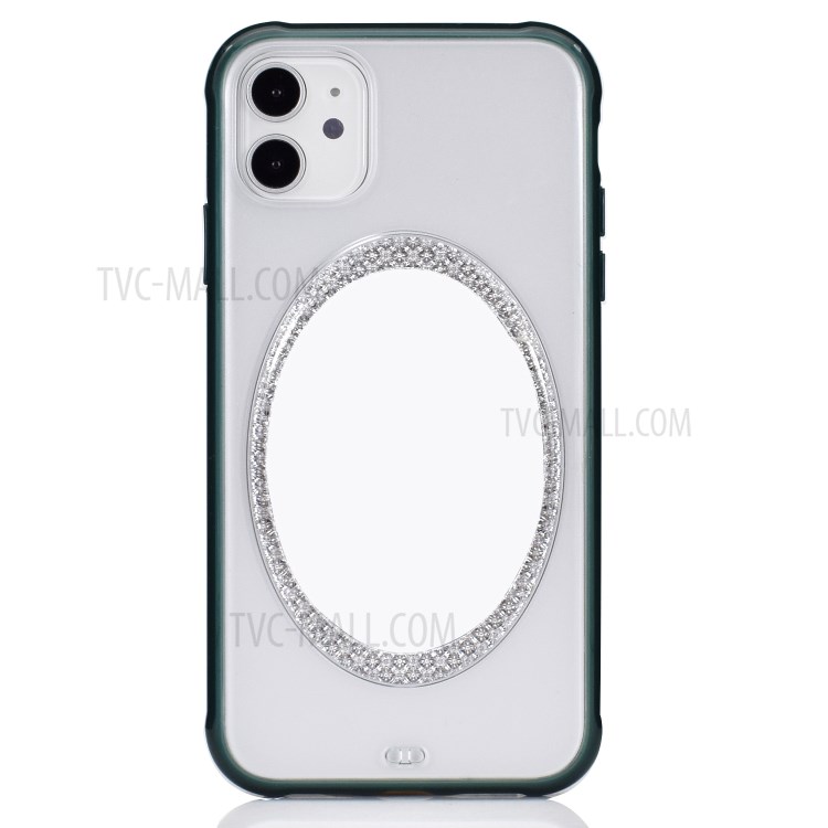 Makeup Mirror PC Shockproof Back Cover for iPhone 11 6.1 inch - Green-2