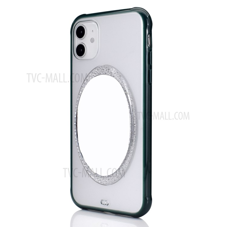 Makeup Mirror PC Shockproof Back Cover for iPhone 11 6.1 inch - Green-3