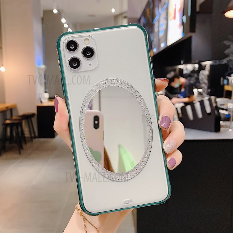 Makeup Mirror PC Shockproof Phone Cover for iPhone 11 Pro 5.8 inch - Green-1