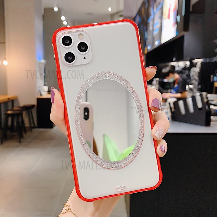 Makeup Mirror PC Shockproof Phone Cover for iPhone 11 Pro 5.8 inch - Red-1