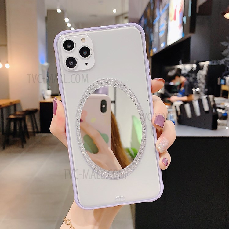 Makeup Mirror PC Shockproof Phone Cover for iPhone 11 Pro 5.8 inch - Purple-1