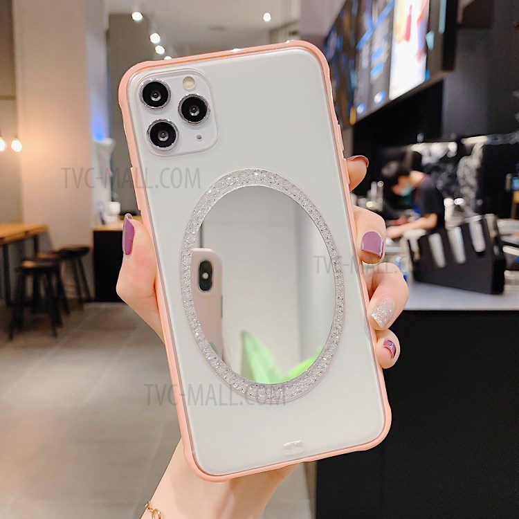 Makeup Mirror PC Shockproof Phone Cover for iPhone 11 Pro 5.8 inch - Pink-1