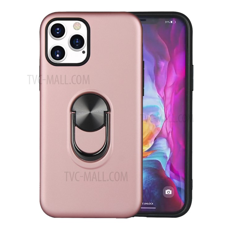 Detachable PC + TPU Case with Kickstand for iPhone 12 Pro/12 - Rose Gold