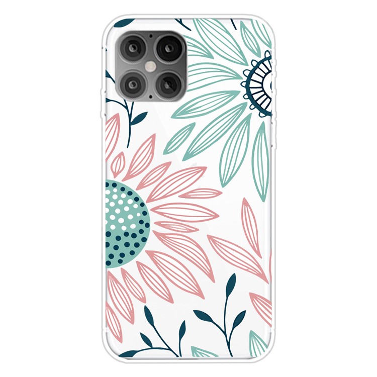 Pattern Printing Cover Soft TPU Phone Case for iPhone 12 5.4 inch - Chrysanthemum-1