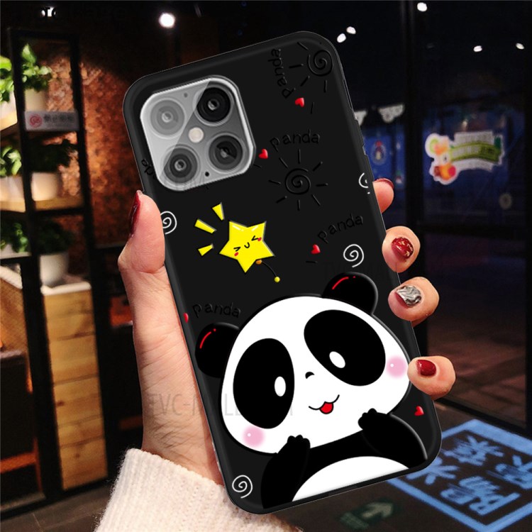 Pattern Printing Matte TPU Back Cover for iPhone 12 5.4 inch - Panda-4