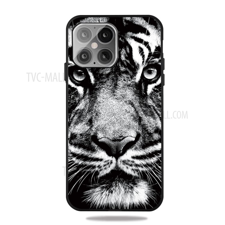 Pattern Printing Matte TPU Back Cover for iPhone 12 5.4 inch - Tiger-1