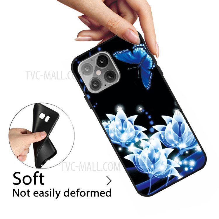 Pattern Printing Matte TPU Back Cover for iPhone 12 5.4 inch - Luminous Flower-3