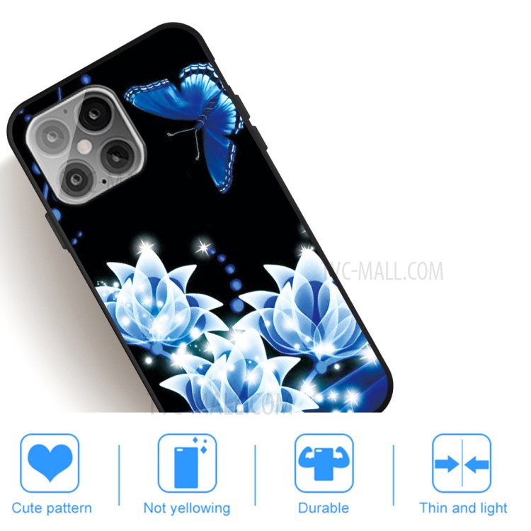 Pattern Printing Matte TPU Back Cover for iPhone 12 5.4 inch - Luminous Flower-5