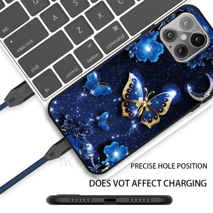 Matte Pattern Printing TPU Back Case for iPhone 12 Pro/12 Max 6.1 inch - Butterflies-2