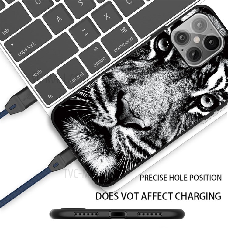 Pattern Printing Matte TPU Shell for iPhone 12 Pro Max 6.7 inch - Tiger-2