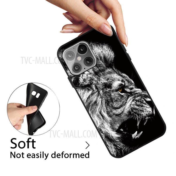 Pattern Printing Matte TPU Shell for iPhone 12 Pro Max 6.7 inch - Lion-3