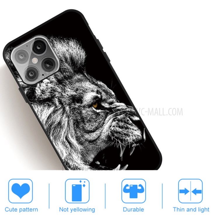 Pattern Printing Matte TPU Shell for iPhone 12 Pro Max 6.7 inch - Lion-5