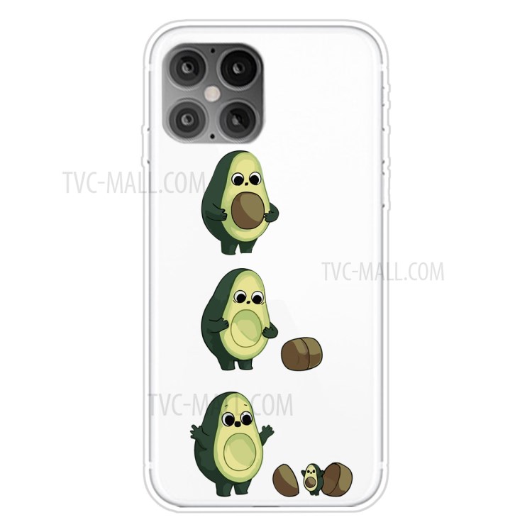 Pattern Printing Soft TPU Shell Case for iPhone 12 Pro Max 6.7-inch - Avocado-1