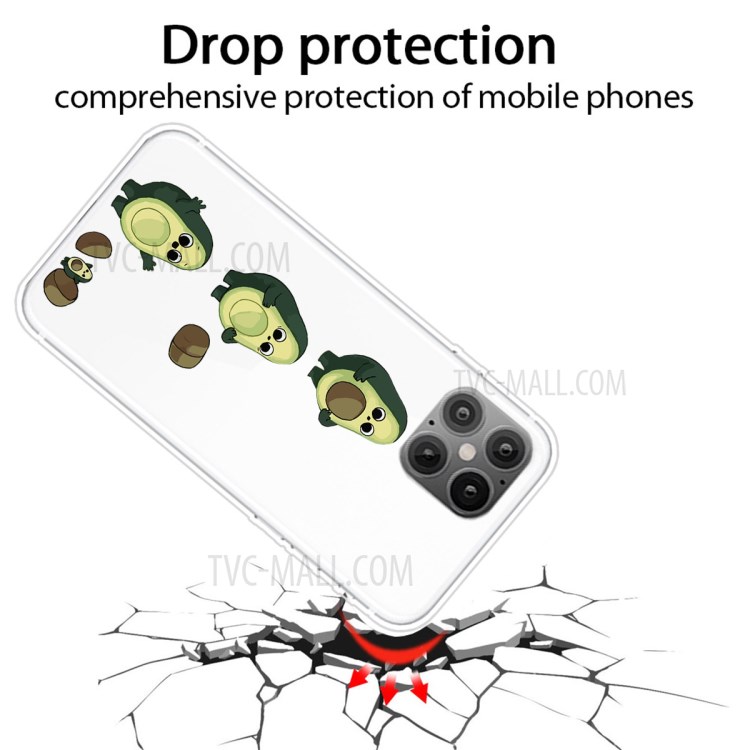 Pattern Printing Soft TPU Shell Case for iPhone 12 Pro Max 6.7-inch - Avocado-2