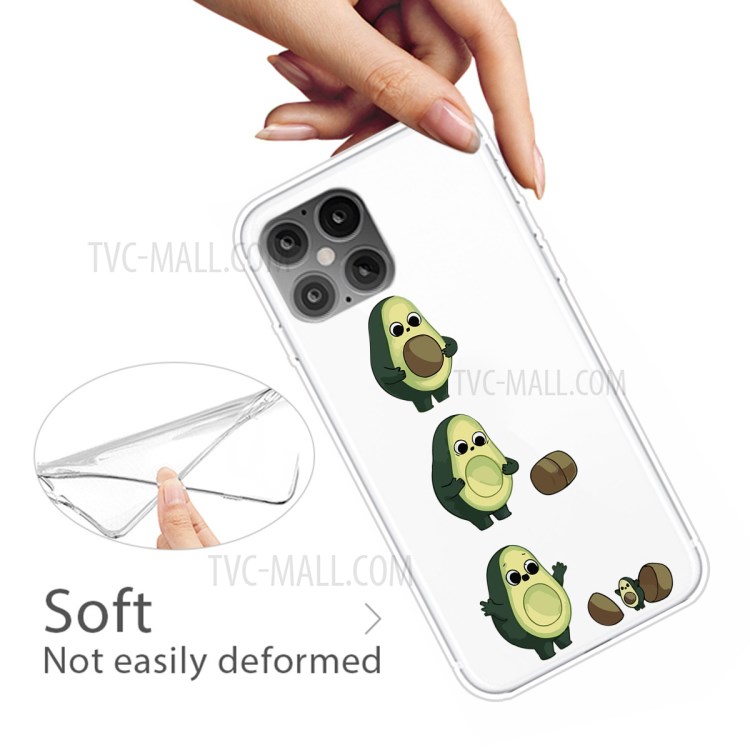 Pattern Printing Soft TPU Shell Case for iPhone 12 Pro Max 6.7-inch - Avocado-4