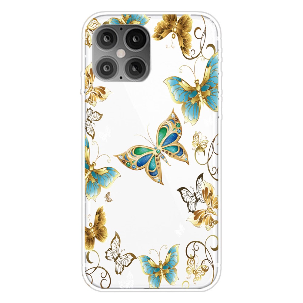 Pattern Printing Soft TPU Shell for iPhone 12 Pro / iPhone 12 Max 6.1-inch - Butterfly-1