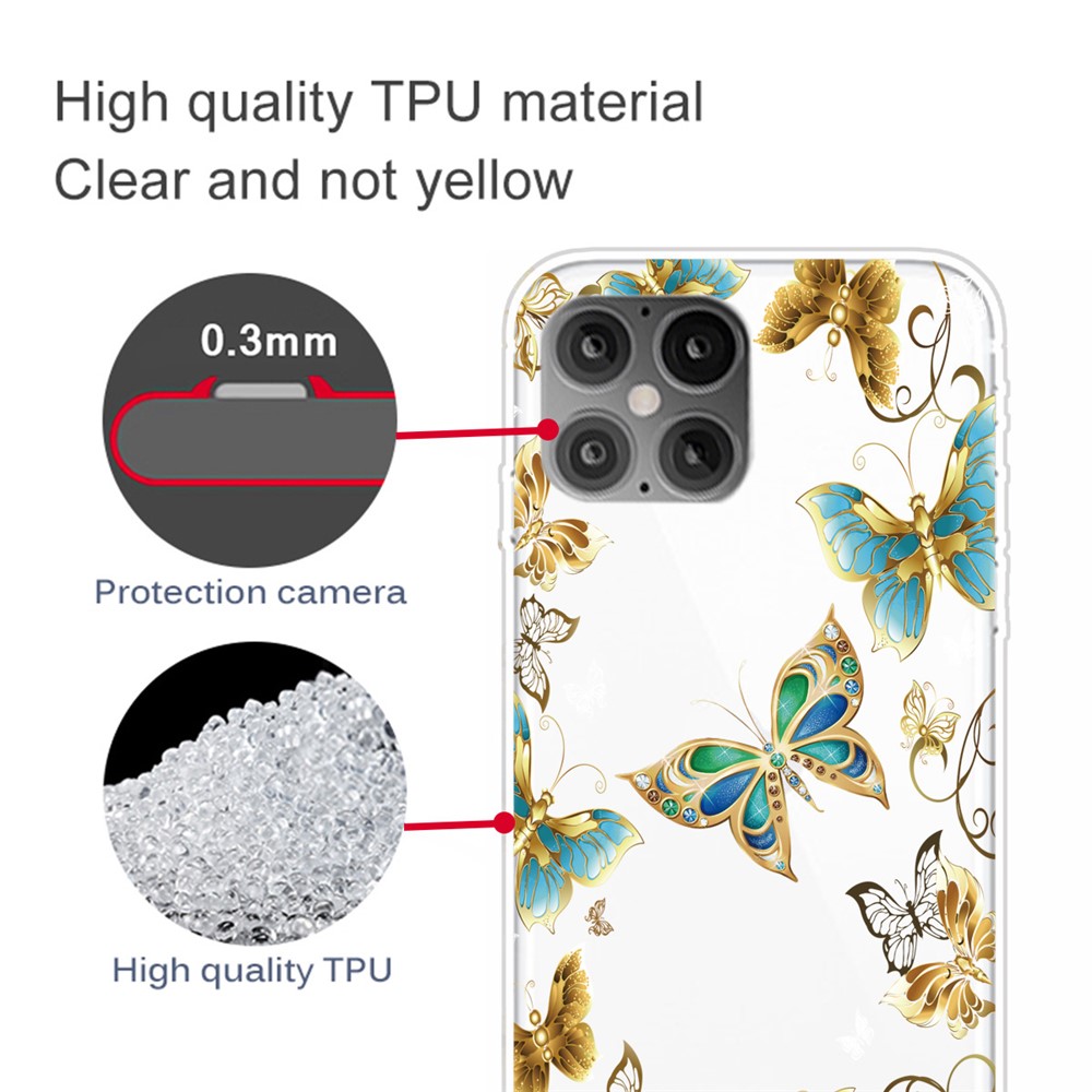 Pattern Printing Soft TPU Shell for iPhone 12 Pro / iPhone 12 Max 6.1-inch - Butterfly-3