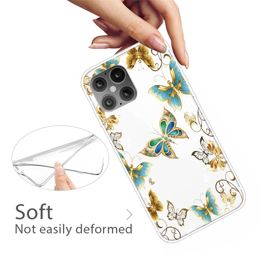 Pattern Printing Soft TPU Shell for iPhone 12 Pro / iPhone 12 Max 6.1-inch - Butterfly-4