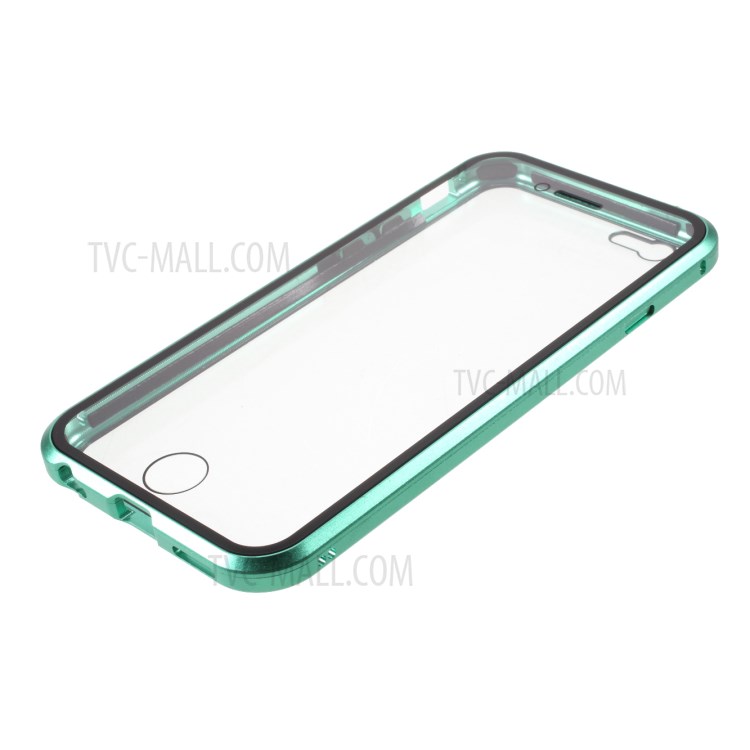 Double-sided Tempered Glass + Magnetic Adsorption Metal Frame Protection Phone Cover for iPhone 6/6s 4.7-inch - Green-6