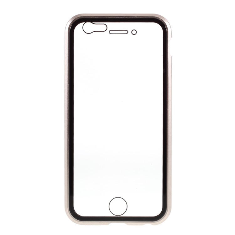 Double-sided Tempered Glass + Magnetic Adsorption Metal Frame Protection Phone Cover for iPhone 6/6s 4.7-inch - Gold-4