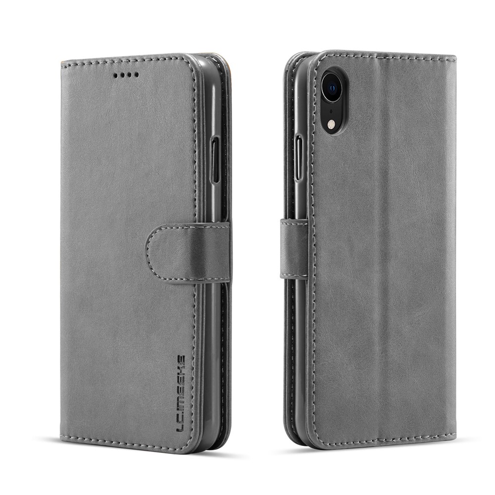 LC.IMEEKE Leather Wallet Case for iPhone XR 6.1 inch - Grey