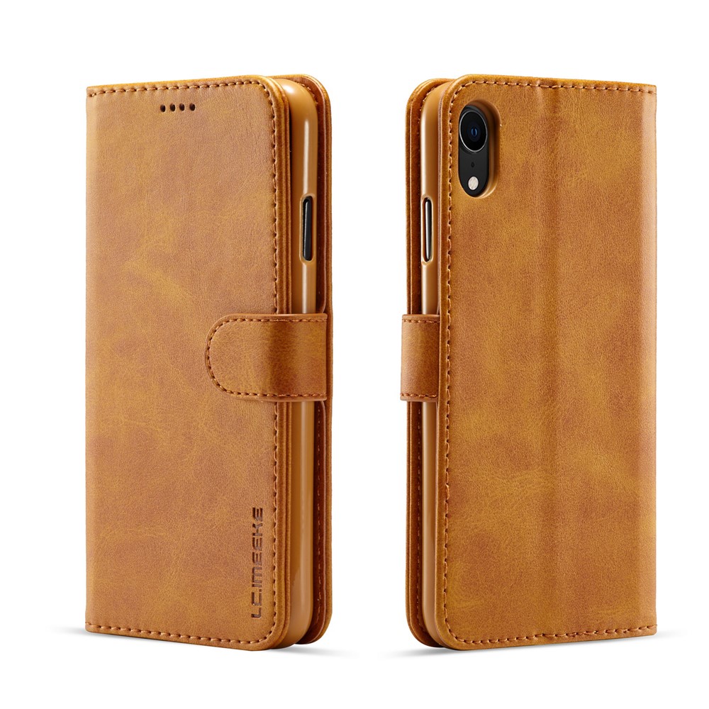 LC.IMEEKE Leather Wallet Case for iPhone XR 6.1 inch - Brown